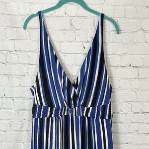 Soma Surplice Empire Maxi Dress in Graceful Ikat Stripe, New with Tags
